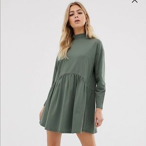 Olive Green ASOS Smock Dress